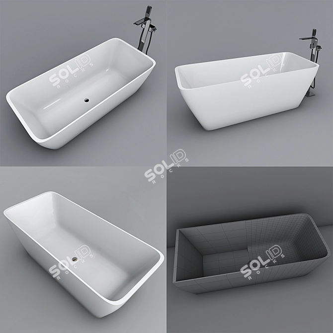 ArtCeram Bath & Washbasin Combo 3D model image 2