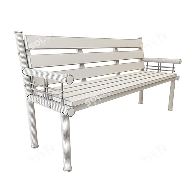 Modern Metal Benches 3D model image 3