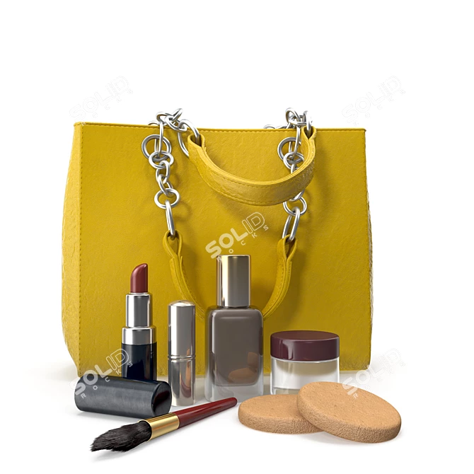 Title: Elegant Essentials Handbag Set 3D model image 1