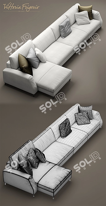 Frigerio Salotti DIVANI DAVIS CLASS: Elegant Comfort 3D model image 3