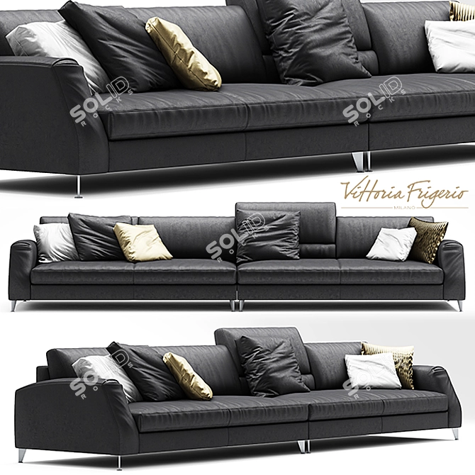 Elegant Davis Class Sofa: Frigerio Salotti 3D model image 1