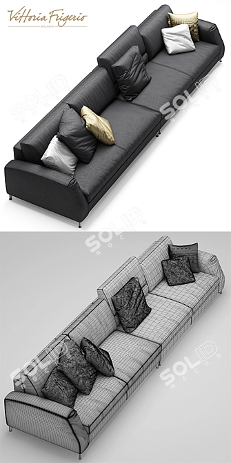 Elegant Davis Class Sofa: Frigerio Salotti 3D model image 3