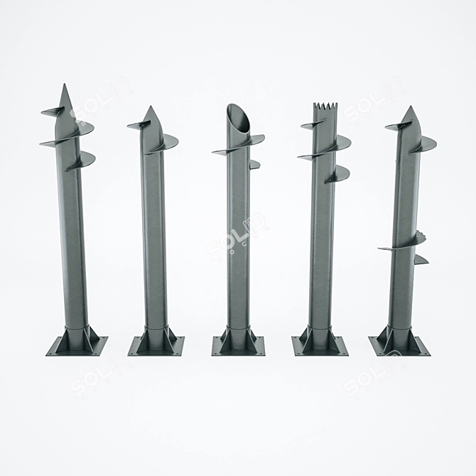 Versatile Screw Piles: 5 Models 3D model image 1