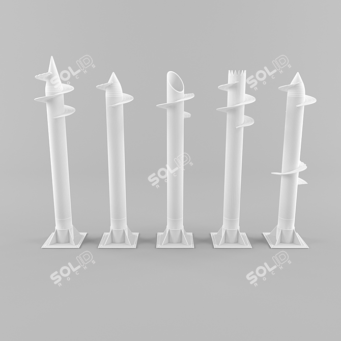 Versatile Screw Piles: 5 Models 3D model image 2