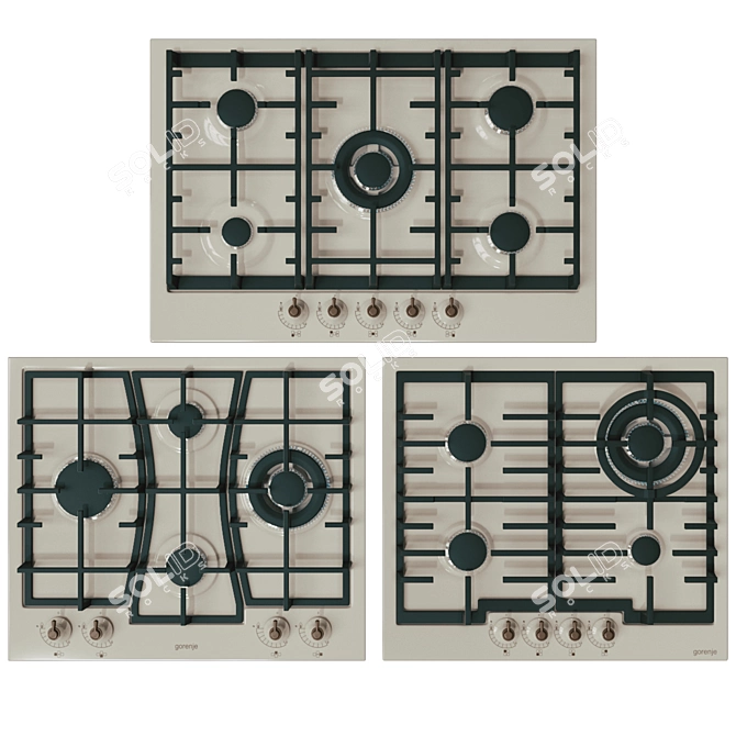Elegant Gas Cooktops for Classico Collection 3D model image 1