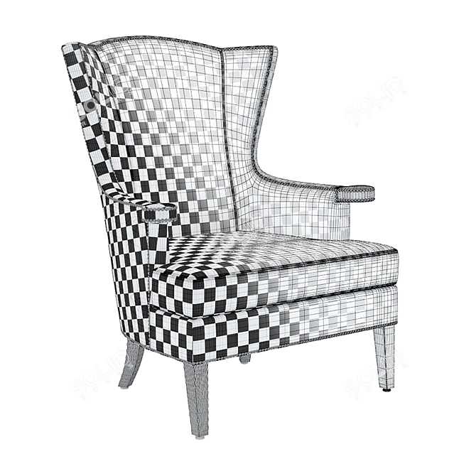 Luxury Comfort: Meria Lounge Armchair 3D model image 3