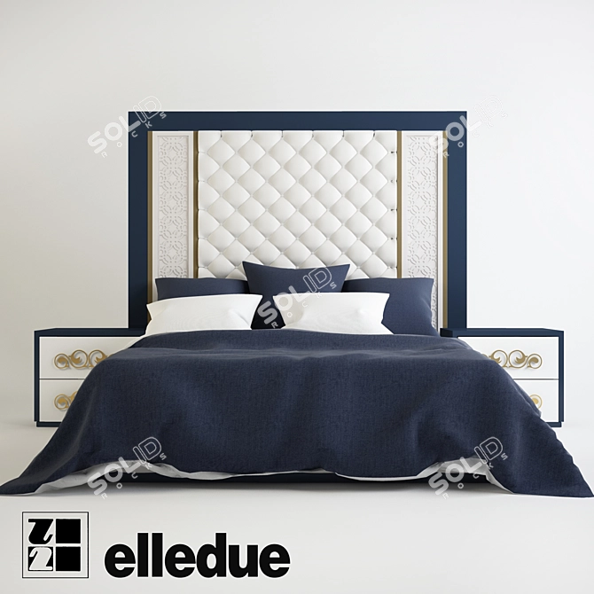 Luxury Elegance: Elledue Bed 3D model image 1