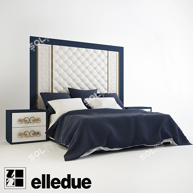 Luxury Elegance: Elledue Bed 3D model image 2