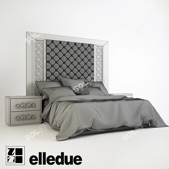 Luxury Elegance: Elledue Bed 3D model image 3