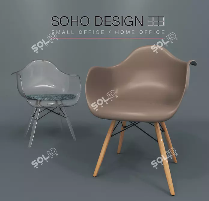 Modern Elegance: Eames DAW Chair 3D model image 1