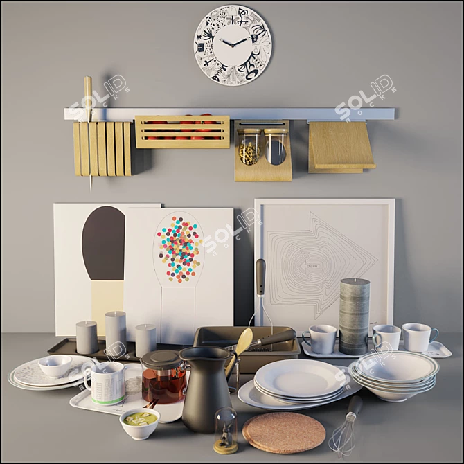 IKEA Kitchen Décor Set 3D model image 1