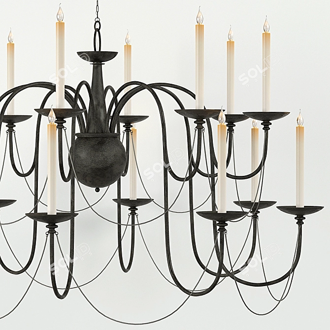 Digby Chandelier: Elegant 16-Light Metal Candle Holder 3D model image 2