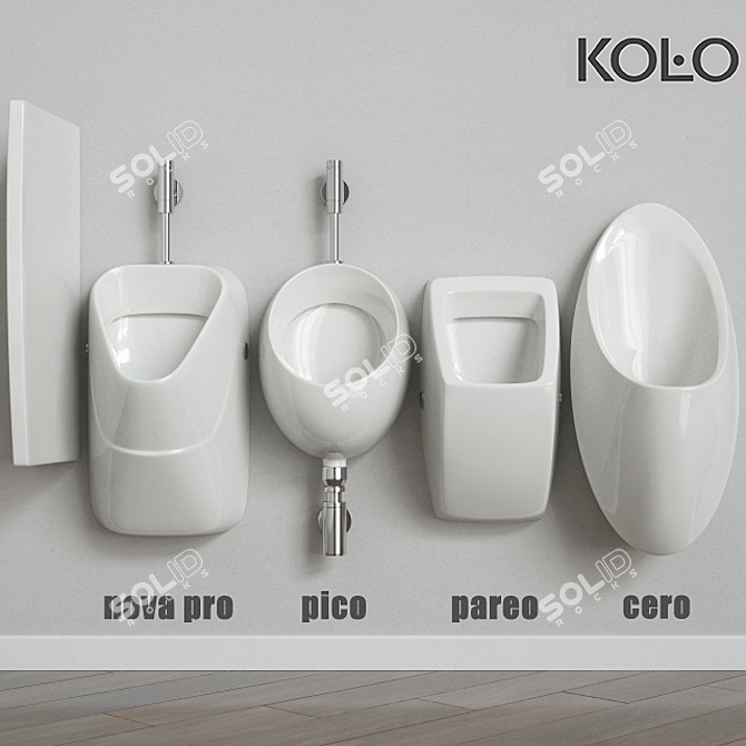 Modern Urinal Set by KOLO 3D model image 1