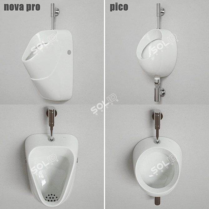 Modern Urinal Set by KOLO 3D model image 2