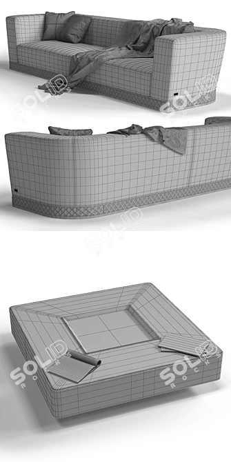 Luxurious Fratelli Longhi WELLES Sofa 3D model image 3