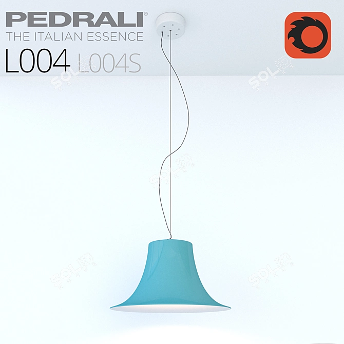 Sleek Polycarbonate Pendant Light 3D model image 1