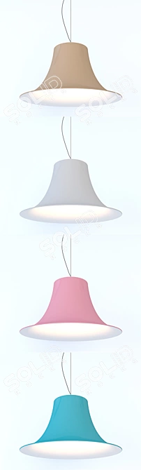 Sleek Polycarbonate Pendant Light 3D model image 2