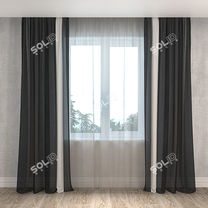 Sophisticated Window Blinds 3D model image 1