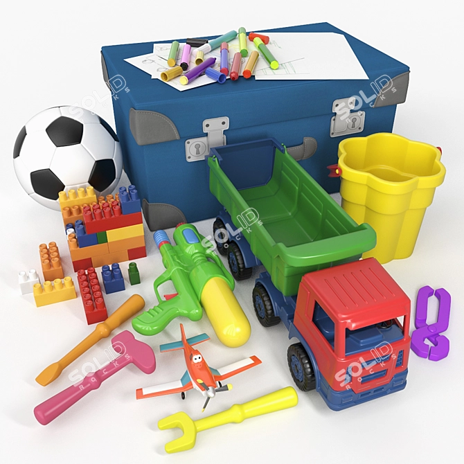 Unfolded Stackable Boys' Toys 3D model image 1