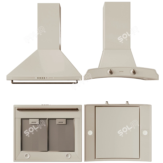 Classico Series Hoods - Modern Elegance in Bronze 3D model image 1