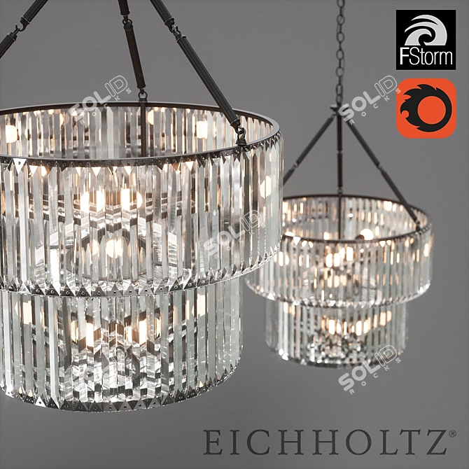 Eichholtz Infinity Double Pendant Light 3D model image 2