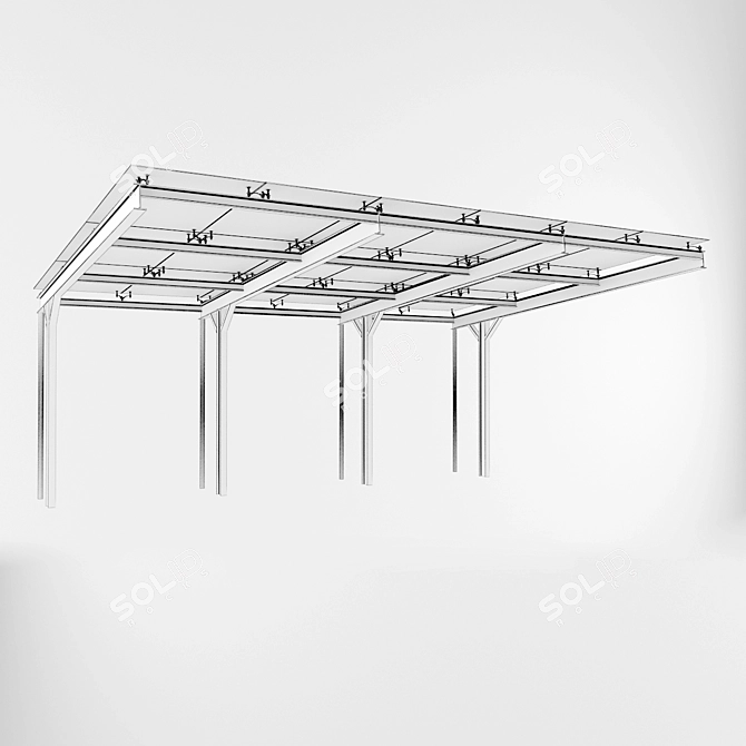 Modus S100 Glass Canopy with Stainless Steel Mountings 3D model image 2