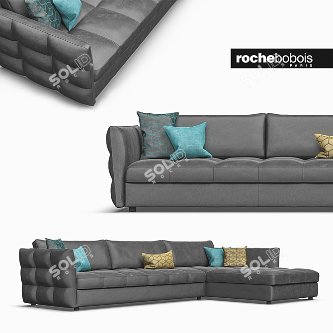 Elegant ROSHE BOBOIS Corner Sofa 3D model image 1