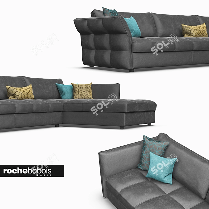 Elegant ROSHE BOBOIS Corner Sofa 3D model image 2