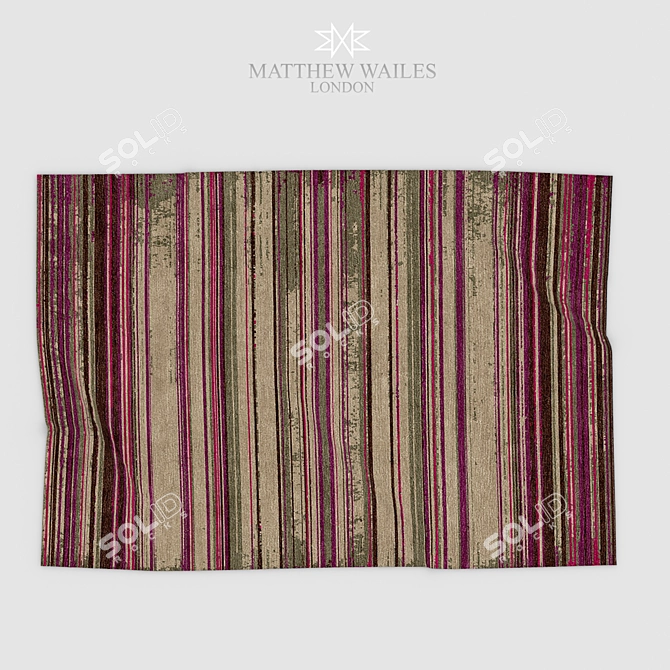 Faded Stripe Rug: Realistic, High-Quality Design 3D model image 3