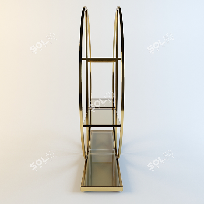 Decadence Bookcase: Opulent Art Deco Elegance 3D model image 3