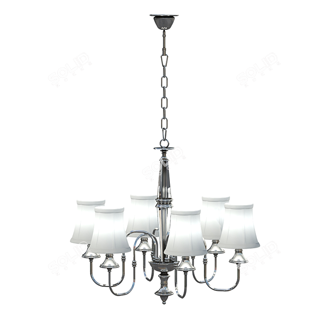 Garda Chrome Ceiling Lamp 3D model image 1