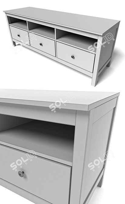 HEMNES TV Stand: Stylish and Functional 3D model image 2
