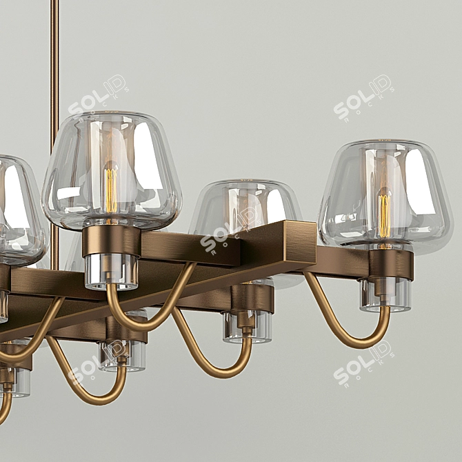 Modern Metal Chandelier & Sconces 3D model image 2