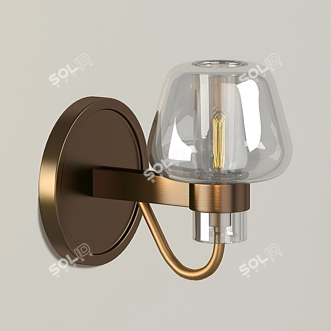 Modern Metal Chandelier & Sconces 3D model image 3