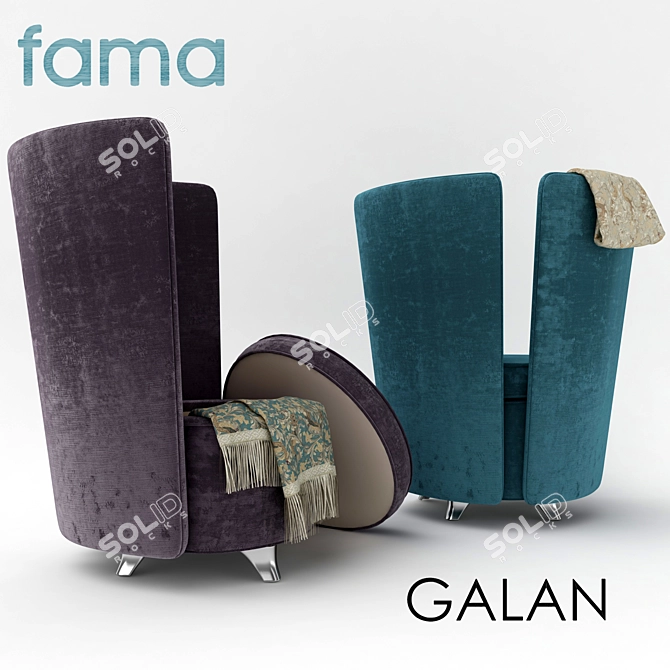 GALAN Armchair: Stylish Storage Solution 3D model image 1