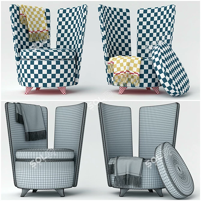 GALAN Armchair: Stylish Storage Solution 3D model image 3