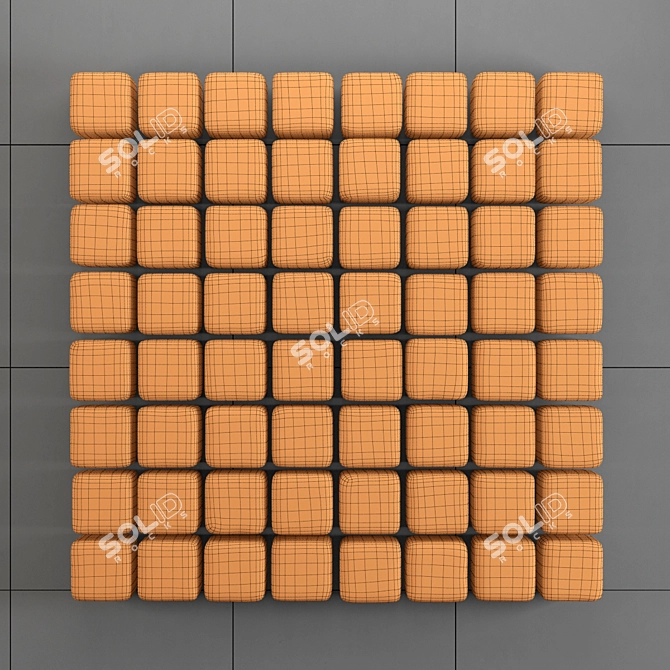  Textured Cube Stone Panel 3D model image 3