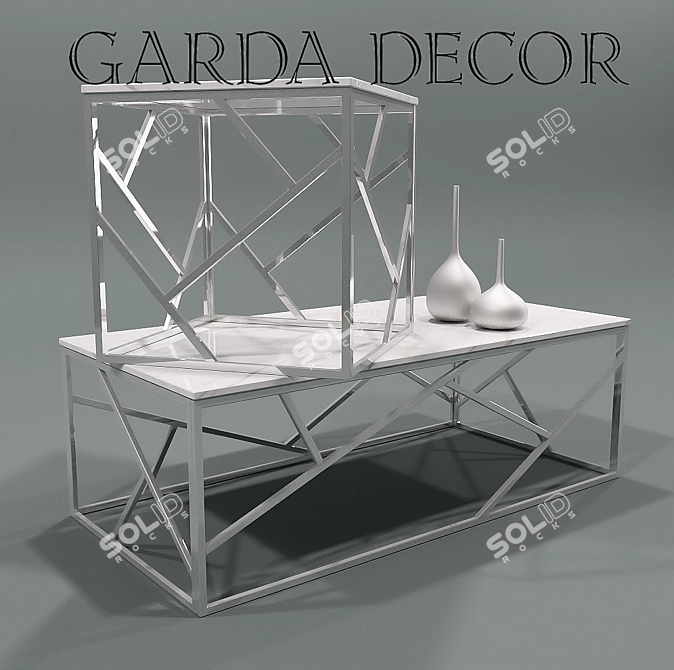 Marble Journal Tables - Garda Decor 3D model image 1