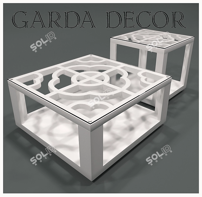 Modern White Square Coffee Table 3D model image 1