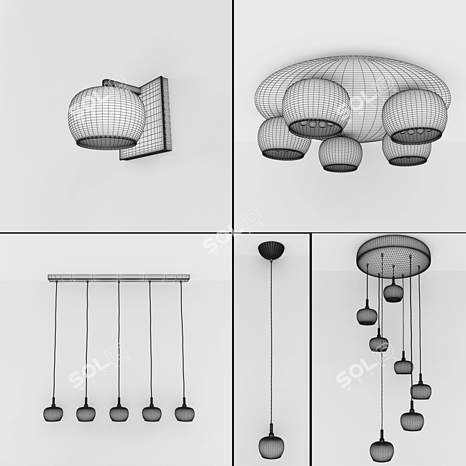 Modern Chrome Pendant Light 3D model image 2