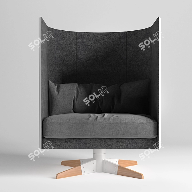 Modern Upholstered Swivel Chair 3D model image 1