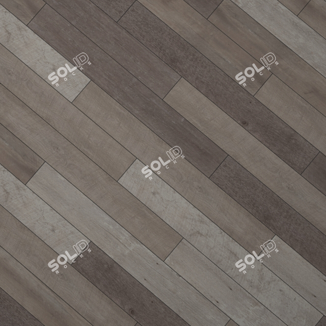 Rustic Plank Flooring - Weathered Barnwood 3D model image 1