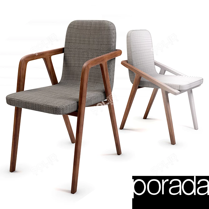 Elegant Porada Lolita Dining Chairs 3D model image 1