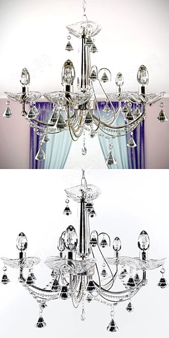 Elegant Lafayette 5-Light Chandelier 3D model image 2