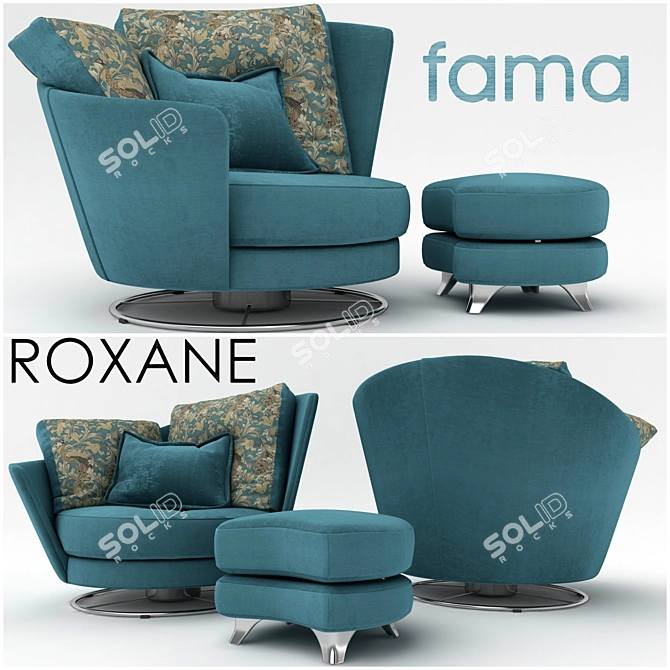 Sophisticated Armchair Roxane 3D model image 1