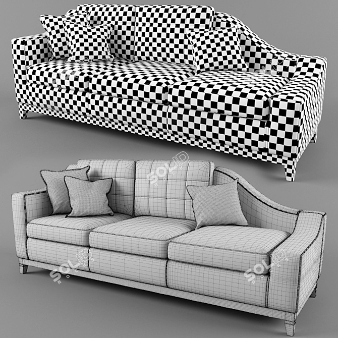 Modern Leather Sofa with Reclining Armrests 3D model image 3