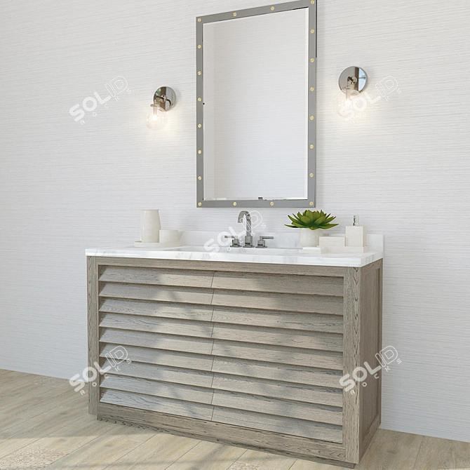 Elegant Grand Shutter Vanity Sink 3D model image 2
