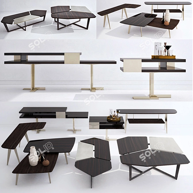 Stylish Coffee Tables by Downtown, Nelson, and Elas 3D model image 1