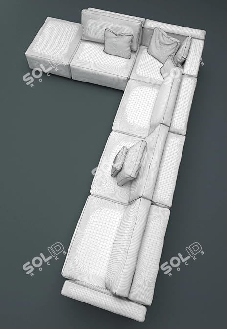 Luxury Italian Corner Sofa: Le Nuvole/SWAN 3D model image 3