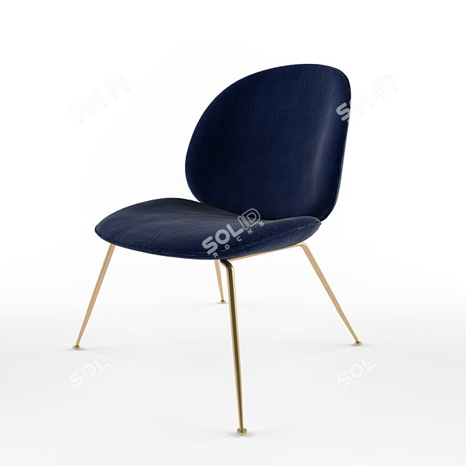 GUBI Velvet Lounge Chair 3D model image 3
